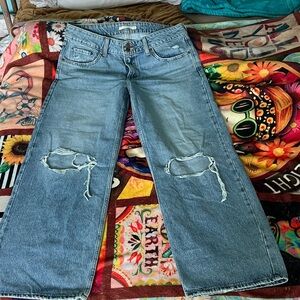 Women's Blue Distressed Jeans